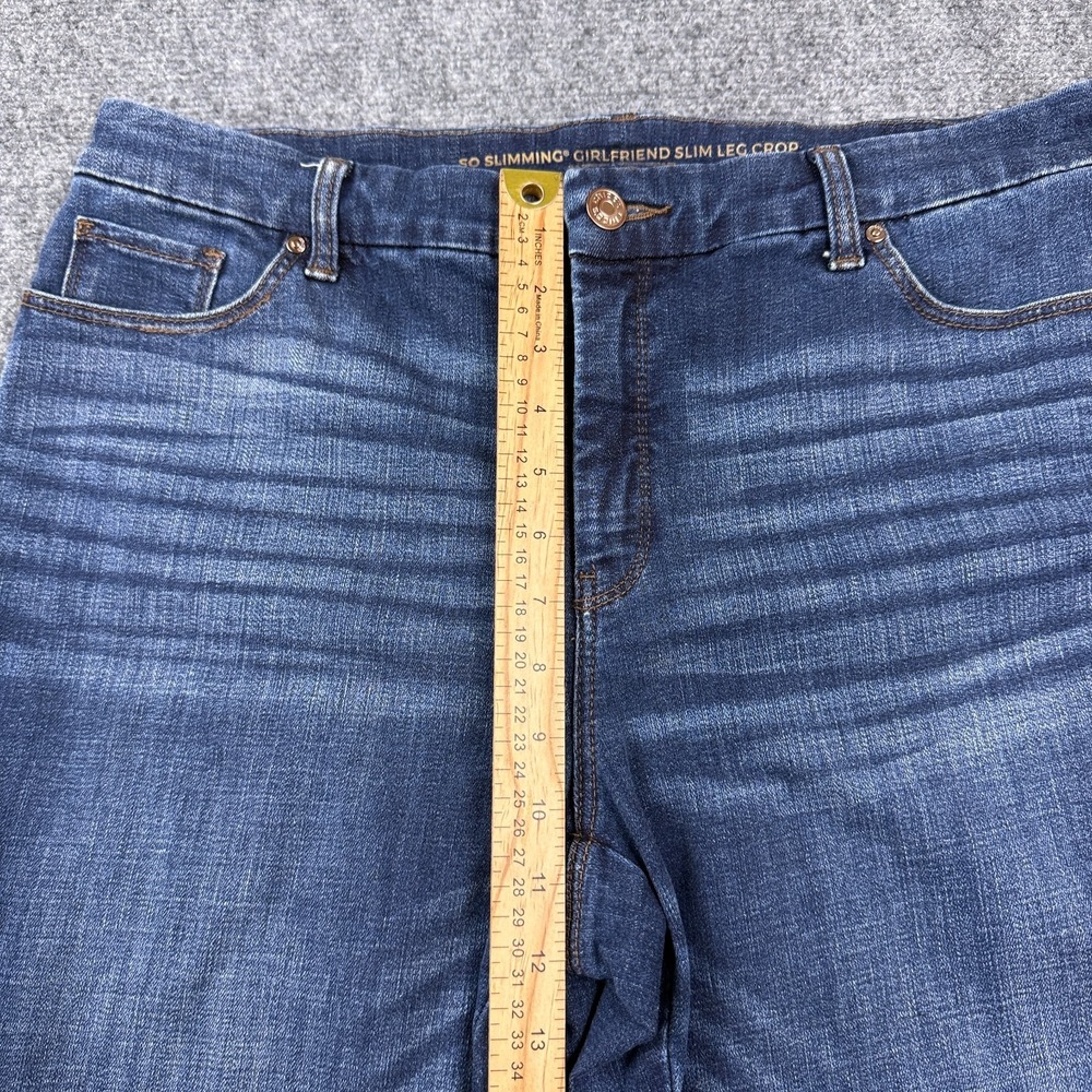 Chicos So Slimming Girlfriend Slim Leg Crop Jean US Size 14P 2.5P Mid Rise Denim - Picture 15 of 16